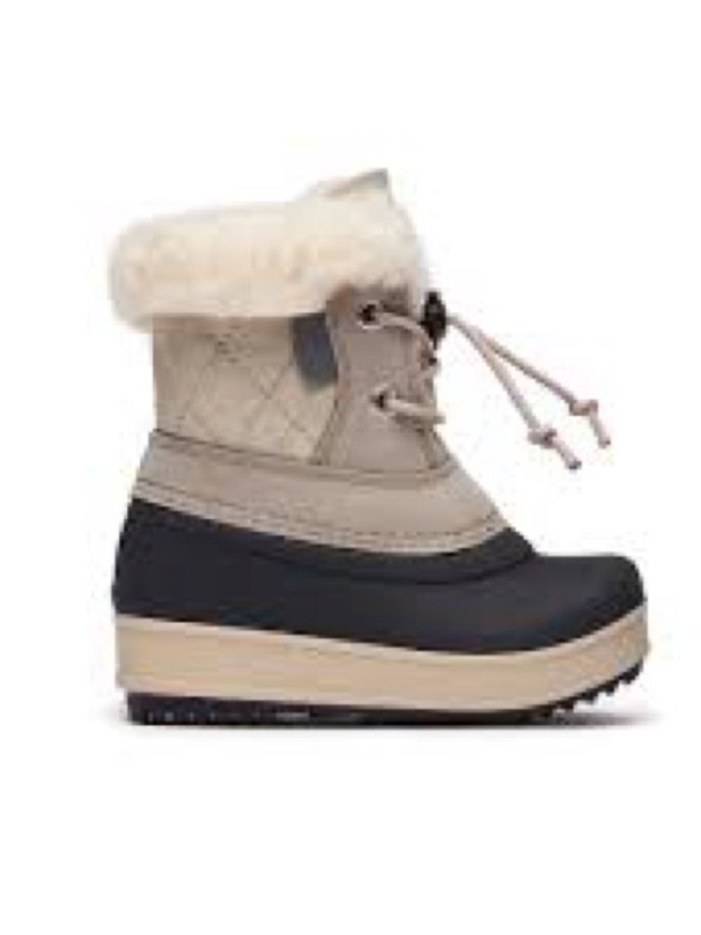 OLAY Kids Winter Snow Boot in Beige and Black